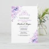 ラベンダーキンセアニラ誕生日招待状テンプレート 招待状 (スタンド正面)