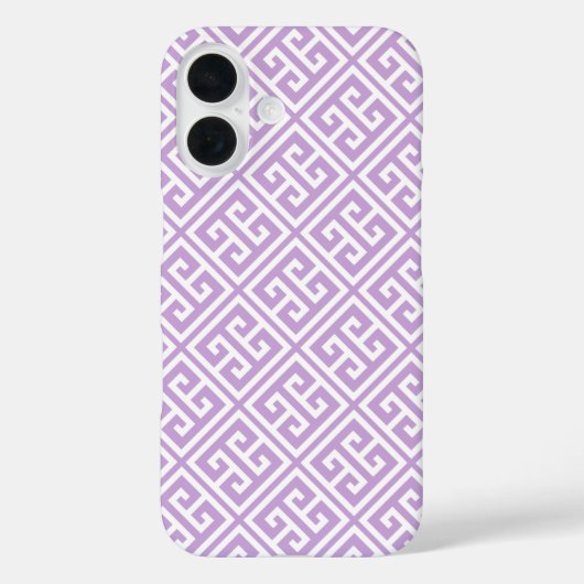 ラベンダーギリシャ鍵パターン Case-Mate iPhoneケース (裏面)