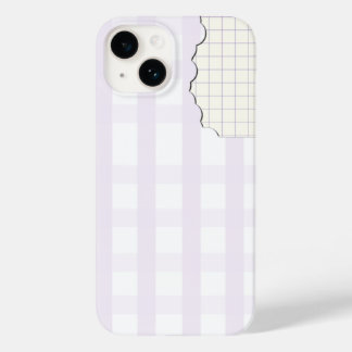 ラベンダーギンガムの美しいiPhone 16ケース Case-Mate iPhone 14ケース