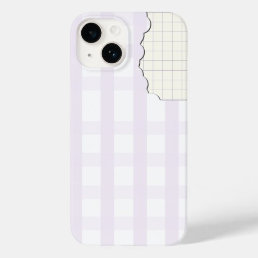ラベンダーギンガムの美しいiPhone 16ケース Case-Mate iPhoneケース (裏面)