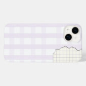 ラベンダーギンガムの美しいiPhone 16ケース Case-Mate iPhoneケース (裏面 (横))