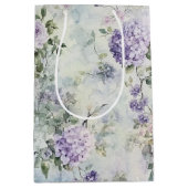 ラベンダークかわいらしリームバラフラワーズブライダルシャワー ミディアムペーパーバッグ (正面)