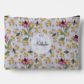 ラベンダークイーンモダンビー&フラワーズモノグラム アクセサリーポーチ (正面)