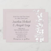 ラベンダークリスチャン結婚ズの白ユーカリ 招待状 (正面/裏面)