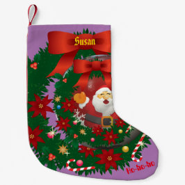 ラベンダークリスマスホリデーサンタストッキング スモールクリスマスストッキング