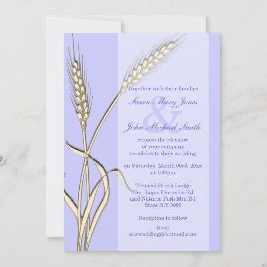 ラベンダークリームカントリームアウトドア 招待状 (正面)