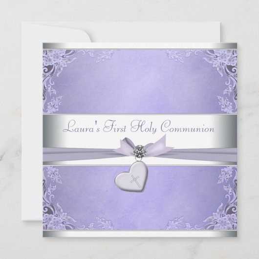 ラベンダークロスガールズパープルファーストコミューン 招待状 (正面)