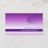 ラベンダーグラディエントとパームシンプルリーフスタイリッシュ 名刺 (正面)