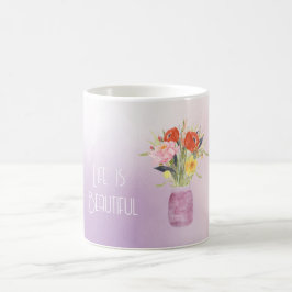 ラベンダーグラデーションの花の瓶詰め コーヒーマグカップ