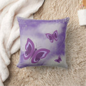 ラベンダーグランジ蝶 クッション (ブランケット)