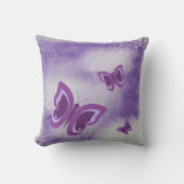 ラベンダーグランジ蝶 クッション (正面)