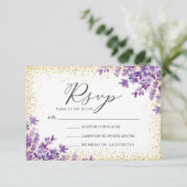 ラベンダーグリッターヌエストラボダウェデスペインのィングRSVP 招待状 (スタンド正面)