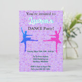 ラベンダーグリッターバレリナダンスパーティの招待状 招待状 (スタンド正面)
