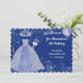 ラベンダーグリッタープリンセス誕生日招待状 招待状 (スタンド正面)