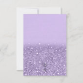 ラベンダーグリッターモダン結婚ズ セーブザデート (裏面)