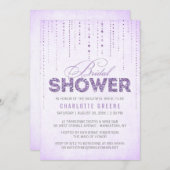ラベンダーグリッタールックブライダルシャワー招待 招待状 (正面/裏面)