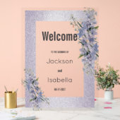 ラベンダーグリッターワイルドフラワーフローラへようこそ アクリルサイン (ウェディング)