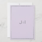 ラベンダーグリッターワイルドフラワーフローラ保存日 招待状 (裏面)