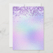 ラベンダーグリッター虹彩色フォイルスウィート16 招待状 (裏面)