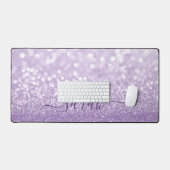 ラベンダーグリッター パーソナライズされた デスクマット (キーボード&マウス)