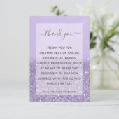 ラベンダーグリッター モダンウェディング サンキューカード (スタンド正面)