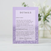 ラベンダーグリッター モダンウェディング 詳細 エンクロージャーカード (スタンド正面)