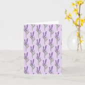 ラベンダーグリーティングカードパープルパターン カード (黄色い花)