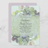 ラベンダーグリーンフローラブライダルシャワー招待 招待状 (正面/裏面)