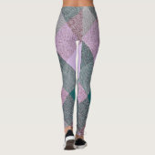 ラベンダーグリーンプレイド三角形パターン レギンス (裏面)