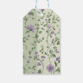ラベンダーグリーンボタニカルデザイン ギフトタグ (裏面)