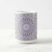 ラベンダーグリーンマンダラパターンデザイン コーヒーマグカップ (中央)