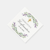 ラベンダーグリーンリーバイオレット花模様確認 スタンダードカクテルナプキン (角)