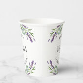 ラベンダーグリーンリーバイオレット花模様確認 紙コップ (右)