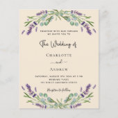 ラベンダーグリーンリーベージュバジェット結婚式招待状 (正面)