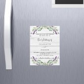 ラベンダーグリーンリー白い木のラグジュアリー結婚ズ マグネット招待状