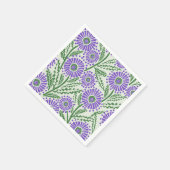 ラベンダーグリーン及びホワイトブロックプリント スタンダードカクテルナプキン (角)
