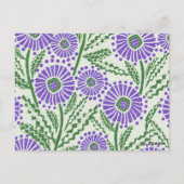 ラベンダーグリーン及びホワイトブロックプリント ポストカード (裏面)
