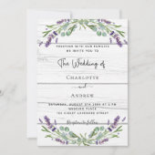 ラベンダーグリーン白木QRコードウェディング 招待状 (正面)