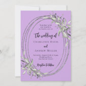 ラベンダーグリーン結婚リー 招待状 (正面)