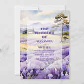 ラベンダーグリーン結婚リー 招待状 (正面)