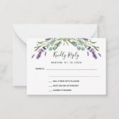 ラベンダーグリーンQRコード結婚の応答RSVP ノートカード (正面)