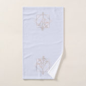 ラベンダーグレーとゴールデンフローラデザイン バスタオルセット (ハンドタオル)