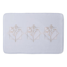 ラベンダーグレーとゴールデンフローラデザイン バスマット