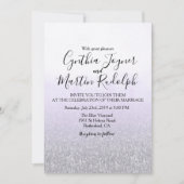 ラベンダーグレーウォーターカラー結婚式招待状 招待状 (正面)