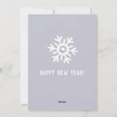 ラベンダーグレークリスマスカードホワイトスノーフレーク シーズンカード (裏面)