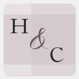 ラベンダーグレーニュートラル結婚ミニマリスト スクエアシール