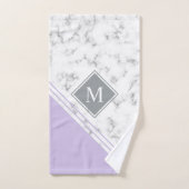 ラベンダーグレーモダンマーブル バスタオルセット (ハンドタオル)