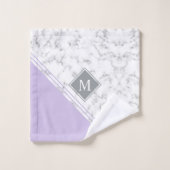 ラベンダーグレーモダンマーブル バスタオルセット (ウォッシュタオル)