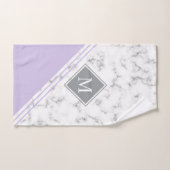 ラベンダーグレーモダンマーブル バスタオルセット (ハンドタオル)