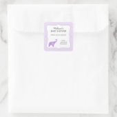 ラベンダーグレー象の赤ちゃんシャワー感謝していお願い スクエアシール (バッグ)